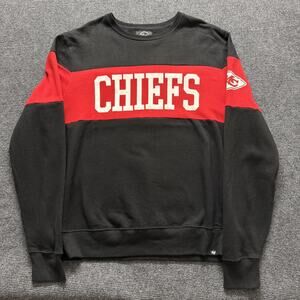 Kansas City Chiefs Sweatshirt Mens XL Black NFL Football '47 Crewneck Pullover
